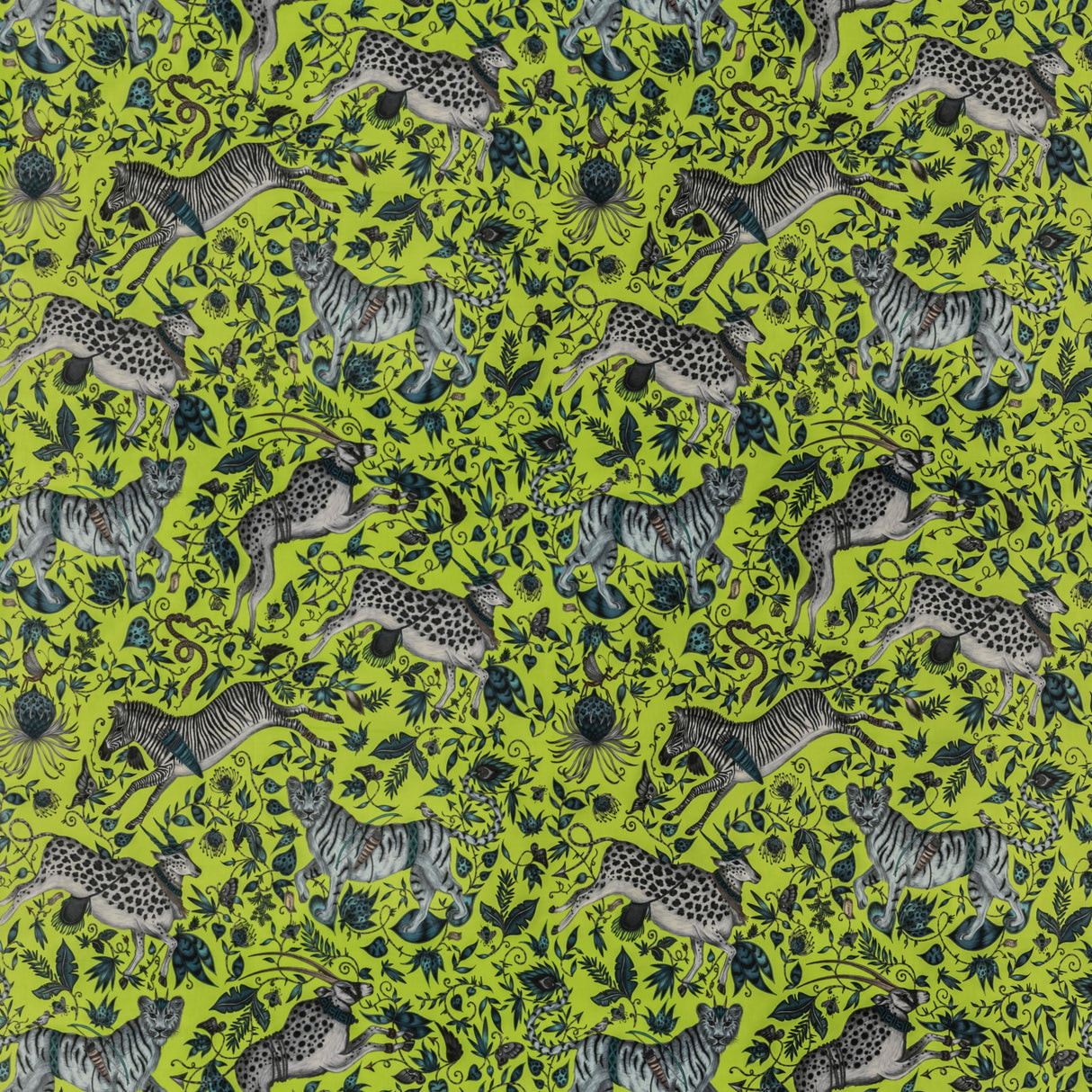 Clarke & Clarke PROTEA VELVET LIME Fabric