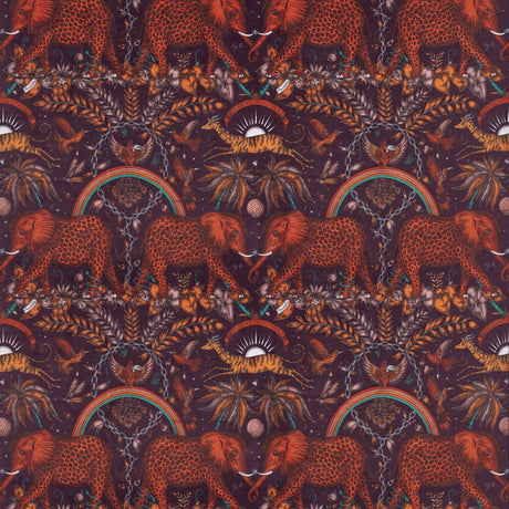 Clarke & Clarke ZAMBEZI VELVET WINE Fabric