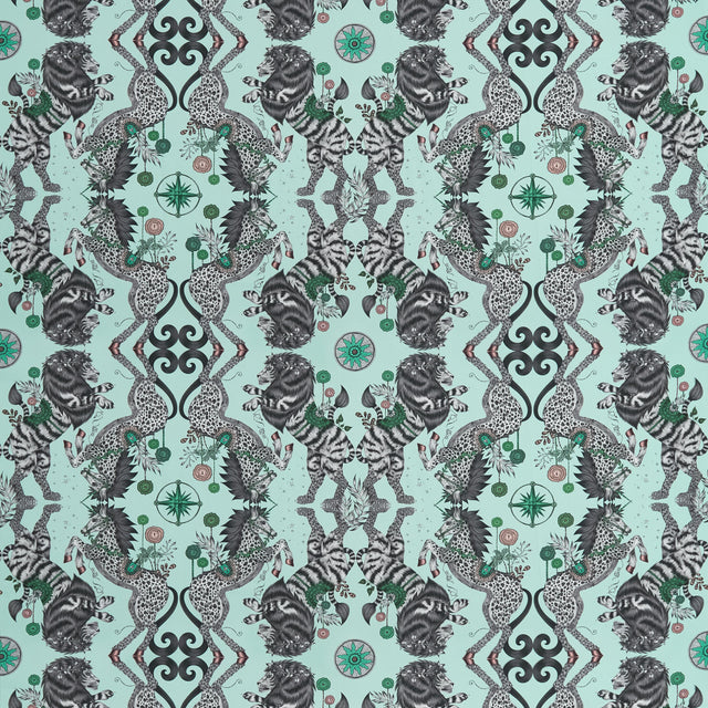 Clarke & Clarke CASPIAN SATIN AQUA Fabric