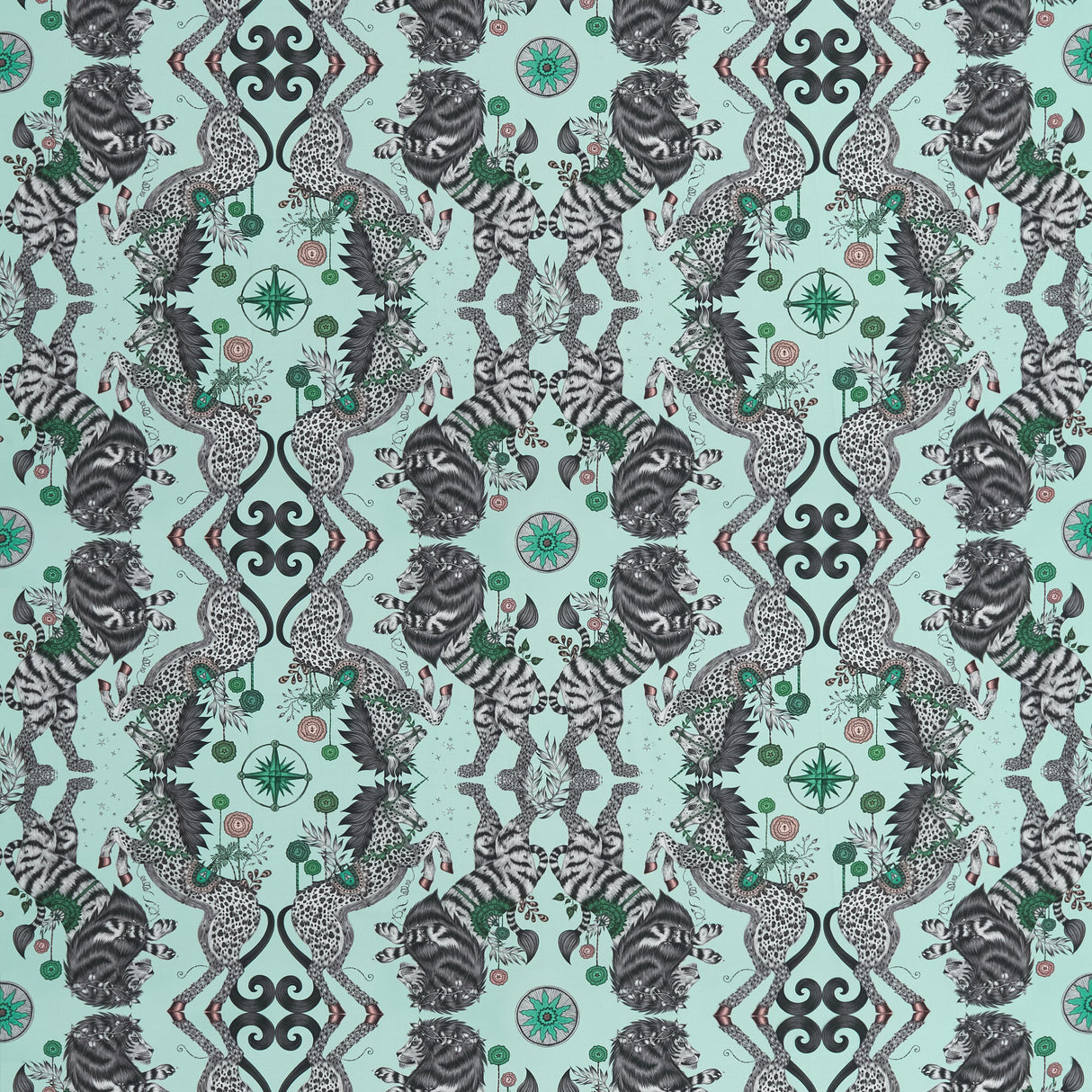 Clarke & Clarke CASPIAN SATIN AQUA Fabric