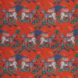 Clarke & Clarke LOST WORLD SATIN RED Fabric