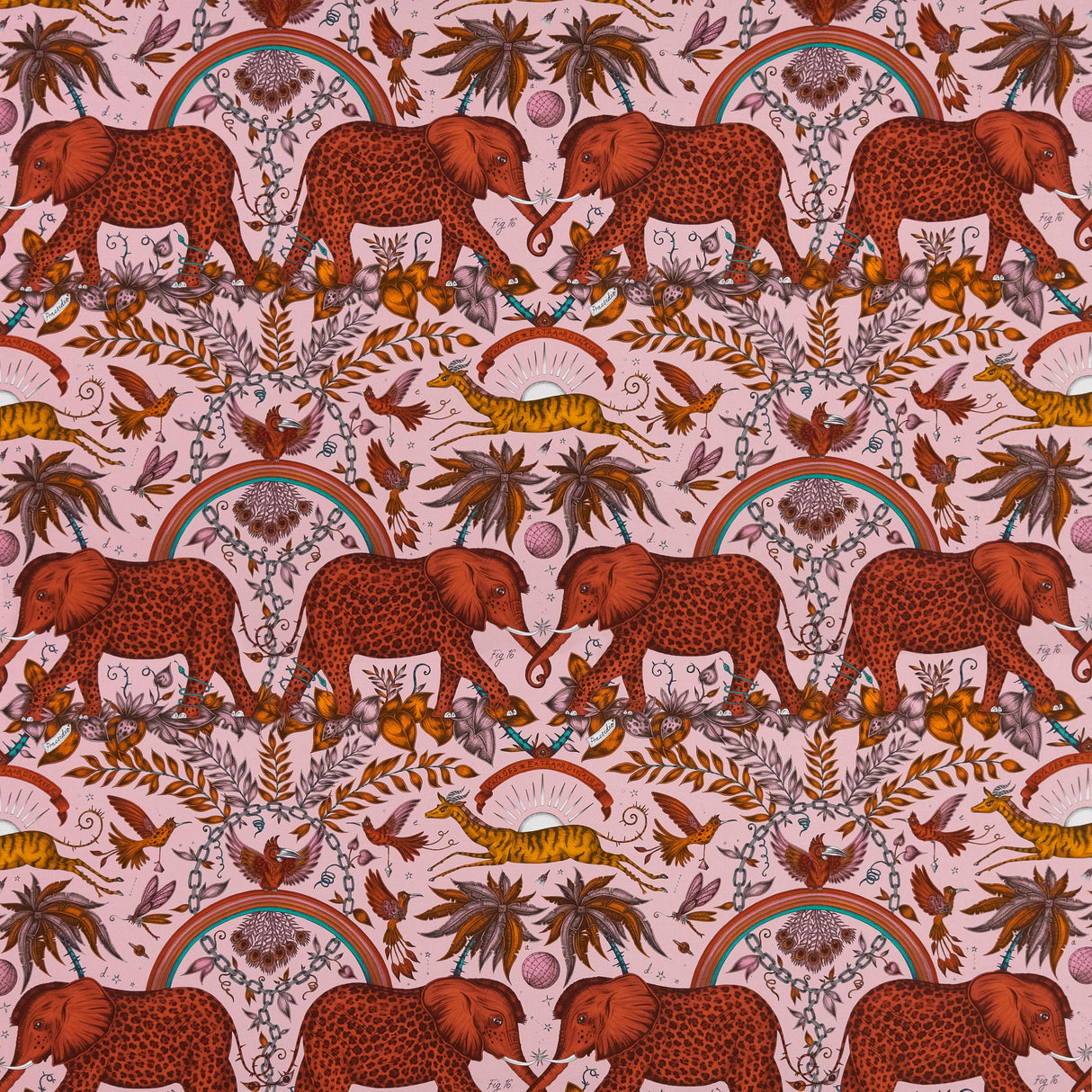 Clarke & Clarke ZAMBEZI SATIN BLUSH Fabric