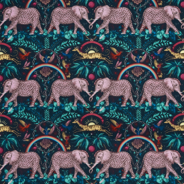 Clarke & Clarke ZAMBEZI SATIN NAVY Fabric