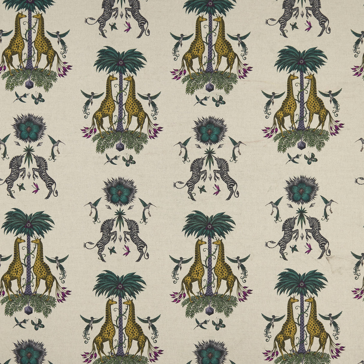 Clarke & Clarke CREATURA LINEN YELLOW Fabric