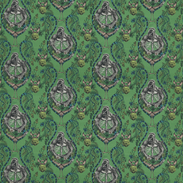 Clarke & Clarke SILVERBACK LINEN GREEN Fabric