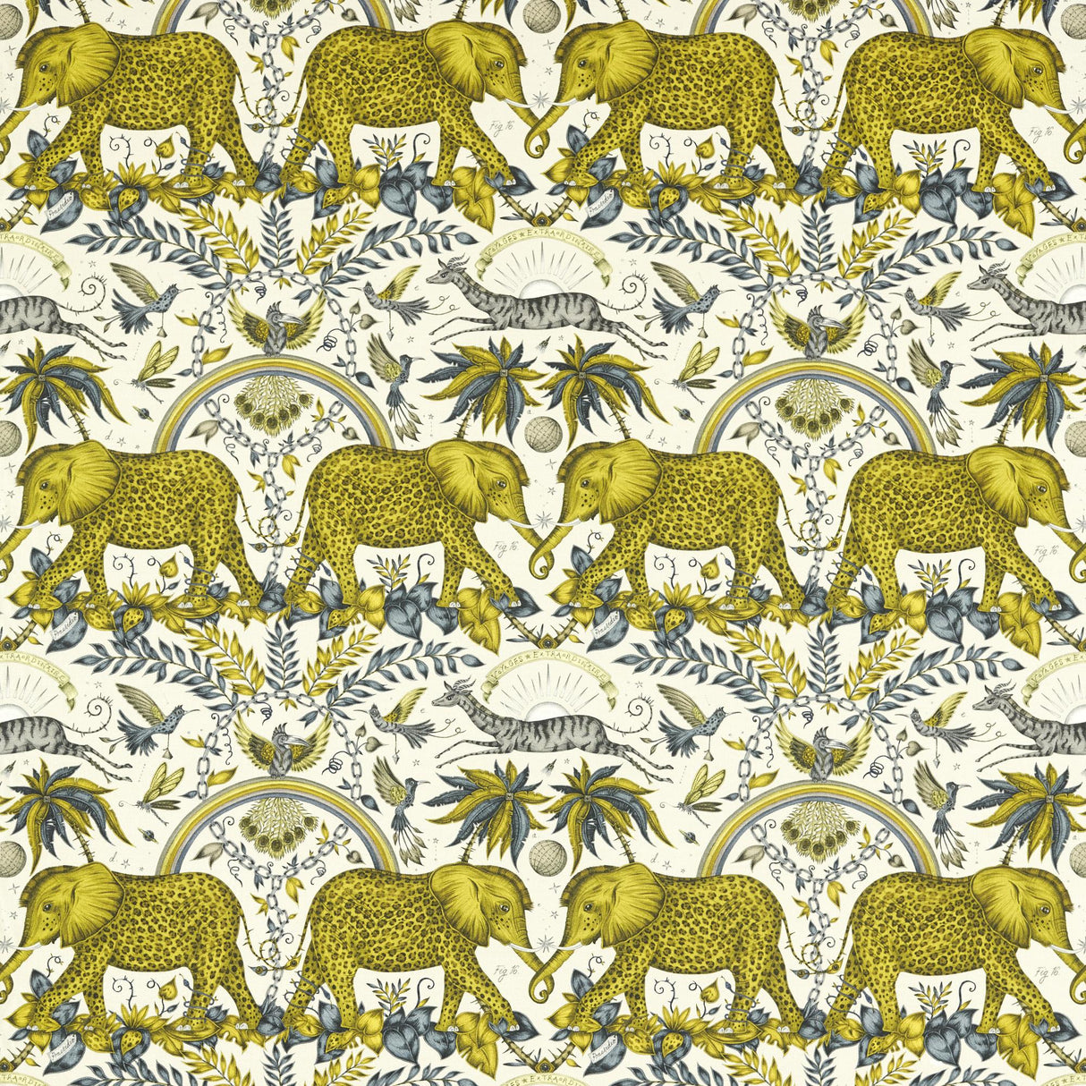 Clarke & Clarke ZAMBEZI LINEN GOLD Fabric