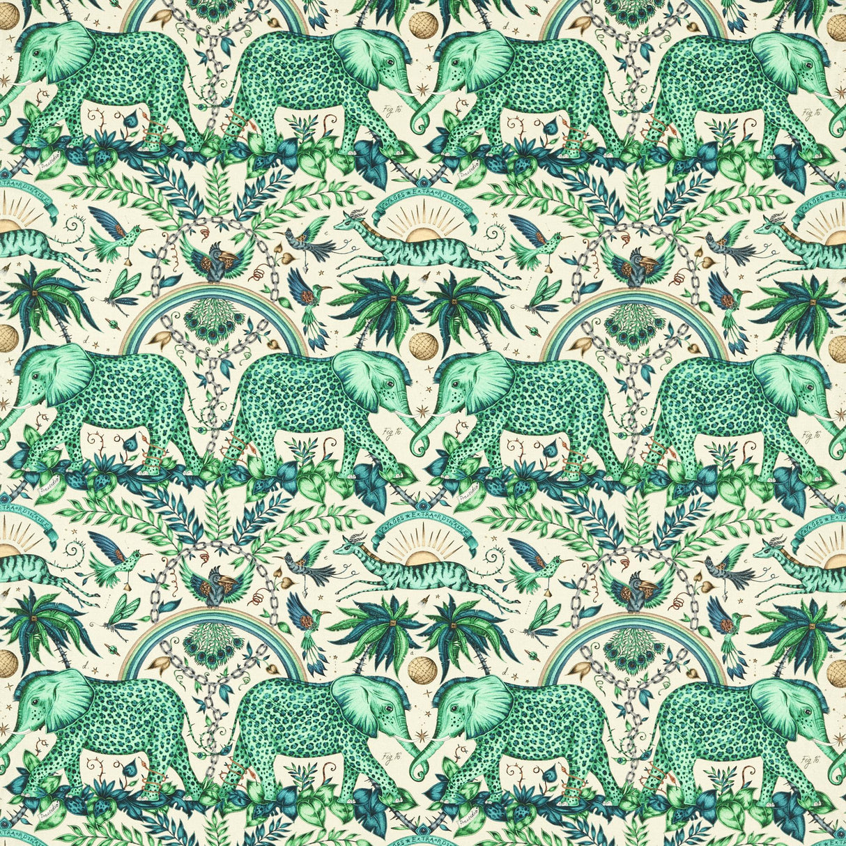 Clarke & Clarke ZAMBEZI LINEN GREEN Fabric