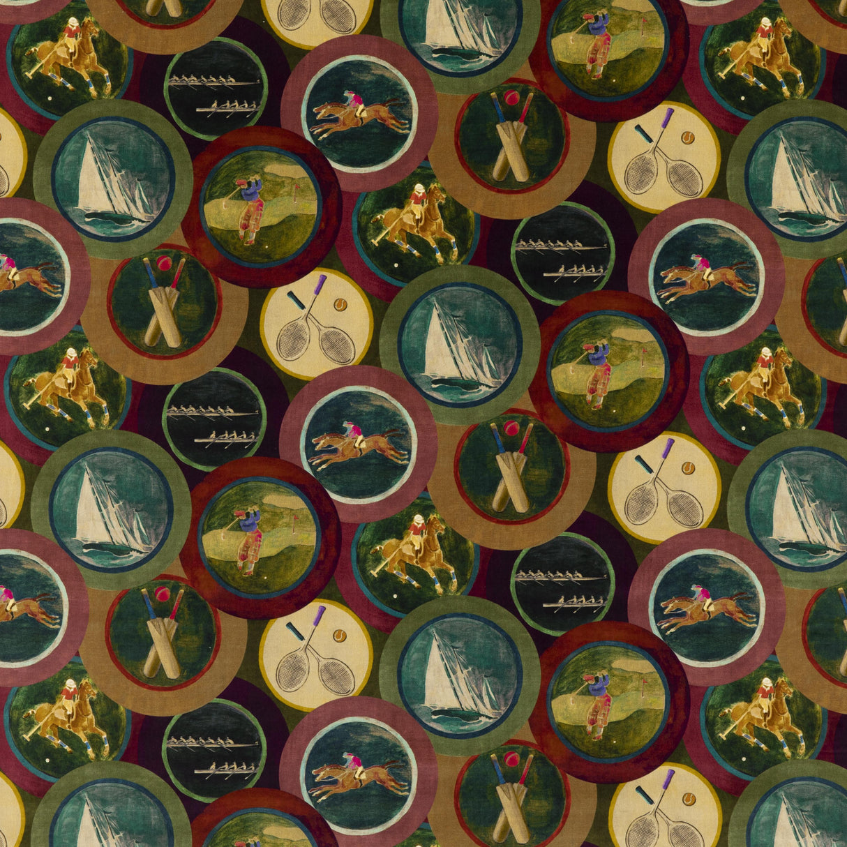 Mulberry SPORTING LIFE VELVET PLUM Upholstery Fabric