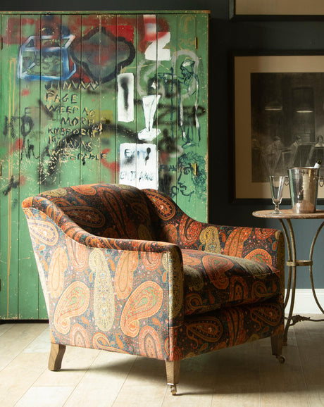 Mulberry PEREGRINE PAISLEY VELVET PLUM Upholstery Fabric