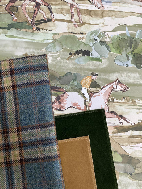 Mulberry GHILLIE TEAL Upholstery Fabric