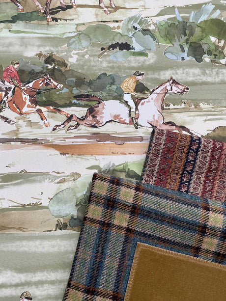 Mulberry GHILLIE TEAL Upholstery Fabric