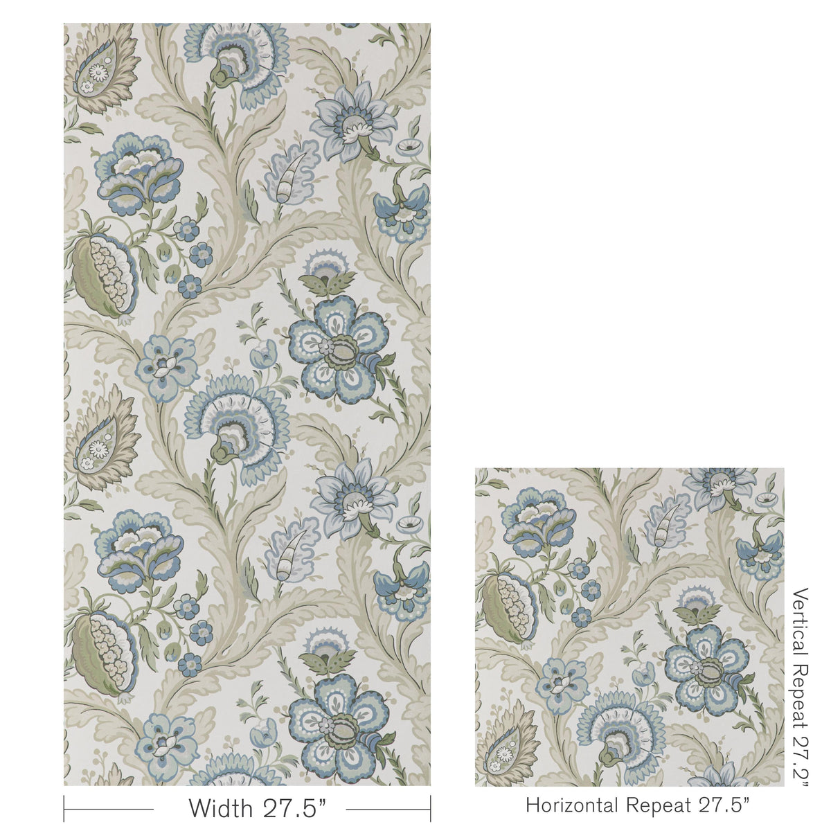 Lee Jofa WIMBERLY PAPER AQUA/SAGE Wallpaper