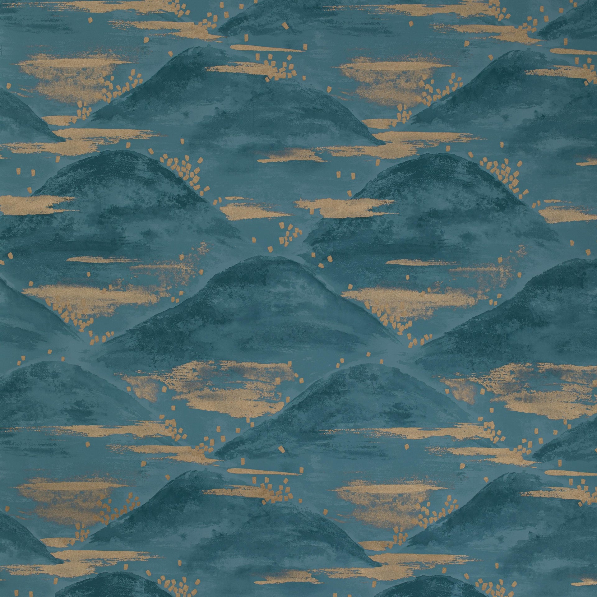 Brunschwig & Fils La Brume Teal Wallpaper