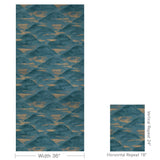 Brunschwig & Fils LA BRUME TEAL Wallpaper