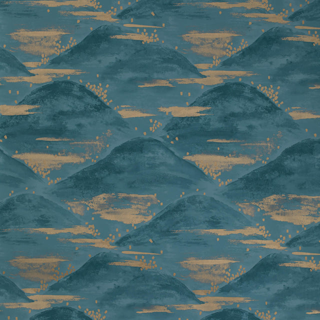 Brunschwig & Fils LA BRUME TEAL Wallpaper