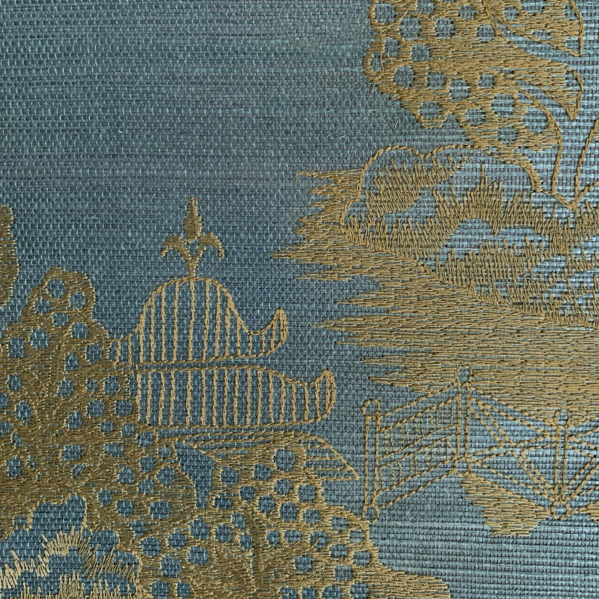 Brunschwig & Fils LA PAGODE TEAL Wallpaper