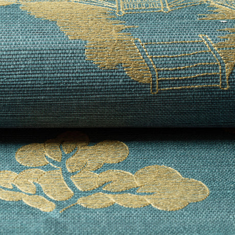 Brunschwig & Fils LA PAGODE TEAL Wallpaper