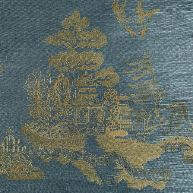 Brunschwig & Fils LA PAGODE TEAL Wallpaper