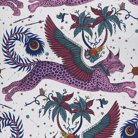 Clarke & Clarke LYNX MAGENTA Wallpaper