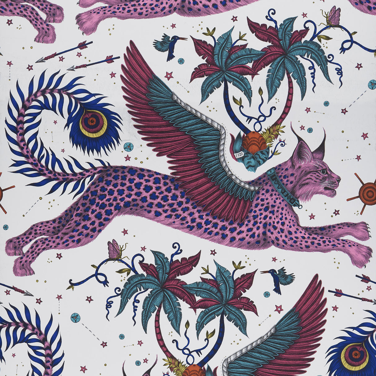 Clarke & Clarke LYNX MAGENTA Wallpaper