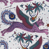 Clarke & Clarke LYNX MAGENTA Wallpaper