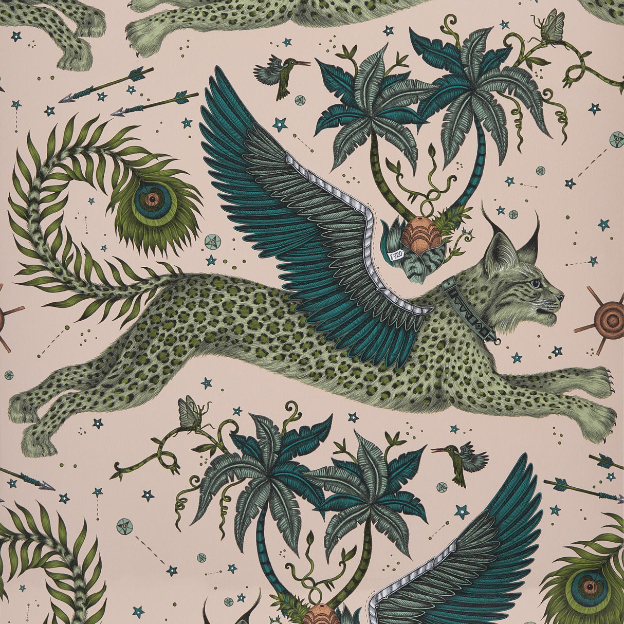 Clarke & Clarke LYNX PINK Wallpaper