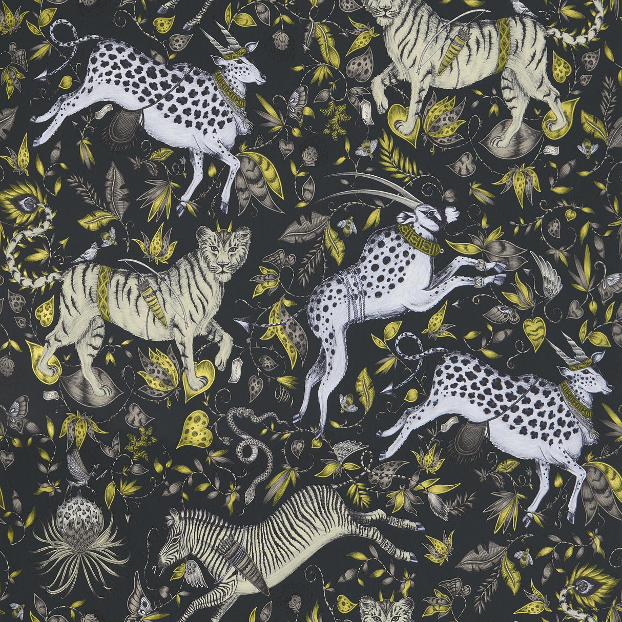 Clarke & Clarke PROTEA CHARCOAL Wallpaper