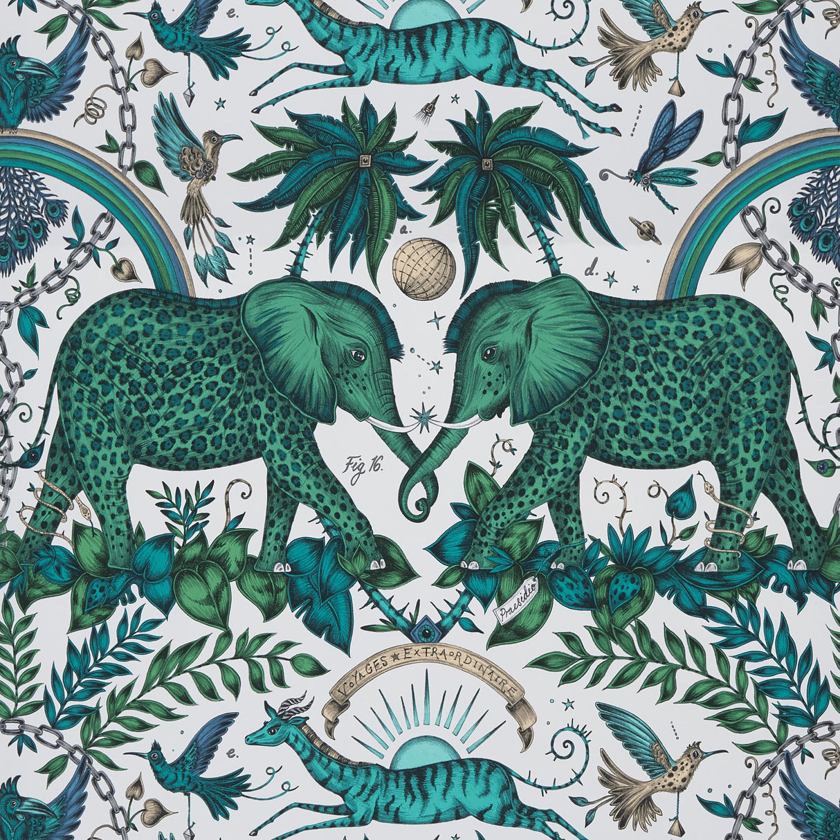 Clarke & Clarke ZAMBEZI GREEN Wallpaper