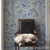 Schumacher Brighton Pavilion Panel Blue Wallpaper