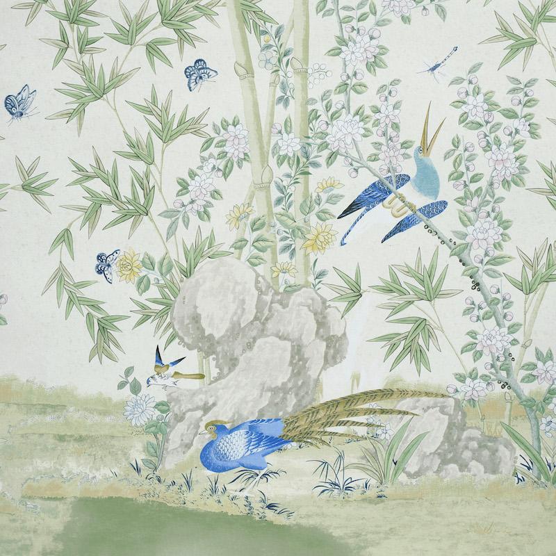 Schumacher Brighton Pavilion Panel Green Wallpaper