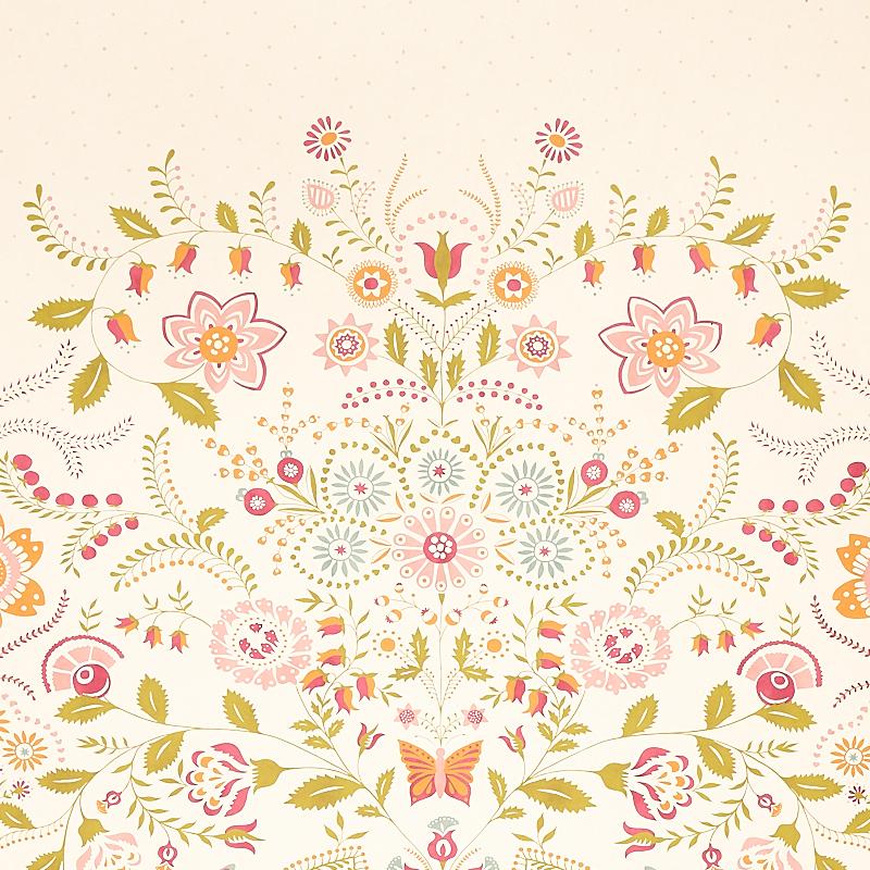 Schumacher Orla Panel Magenta Wallpaper