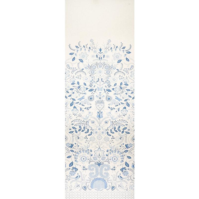 Schumacher Orla Panel Blue Wallpaper