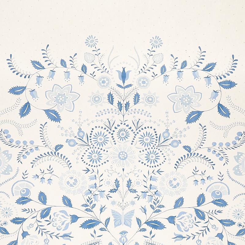 Schumacher Orla Panel Blue Wallpaper