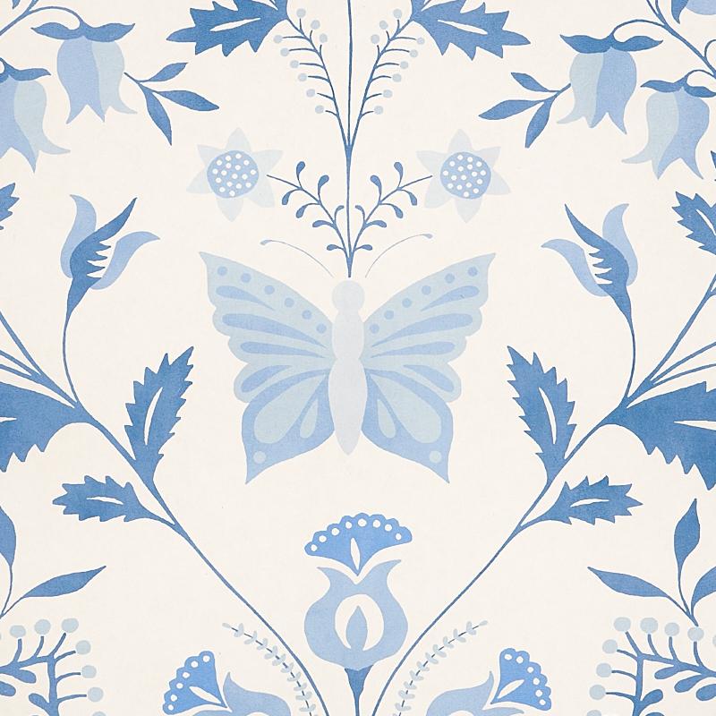 Schumacher Orla Panel Blue Wallpaper