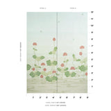 Schumacher Kireina Lotus Panel Set Coral Ivory Wallpaper