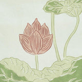 Schumacher Kireina Lotus Panel Set Coral Ivory Wallpaper