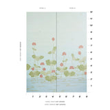 Schumacher Kireina Lotus Panel Set Mineral Wallpaper