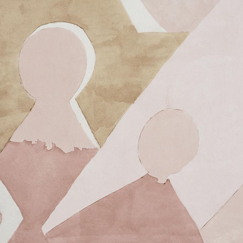 Schumacher Steps Panel Set Rose & Camel Wallpaper