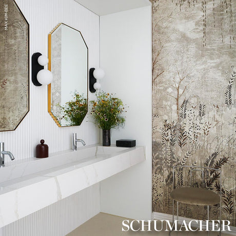 Schumacher Bisou Panel Set Tin Wallpaper