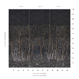 Schumacher Brindille Golden Accented Panelset Carbon Wallpaper