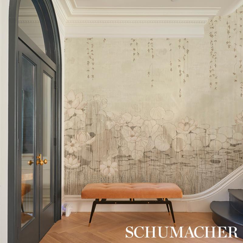 Schumacher Chatoyant Panel Set Blush Wallpaper