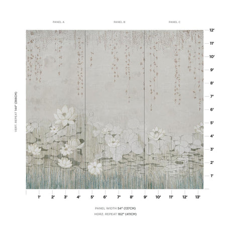 Schumacher Chatoyant Panel Set Leaf Wallpaper