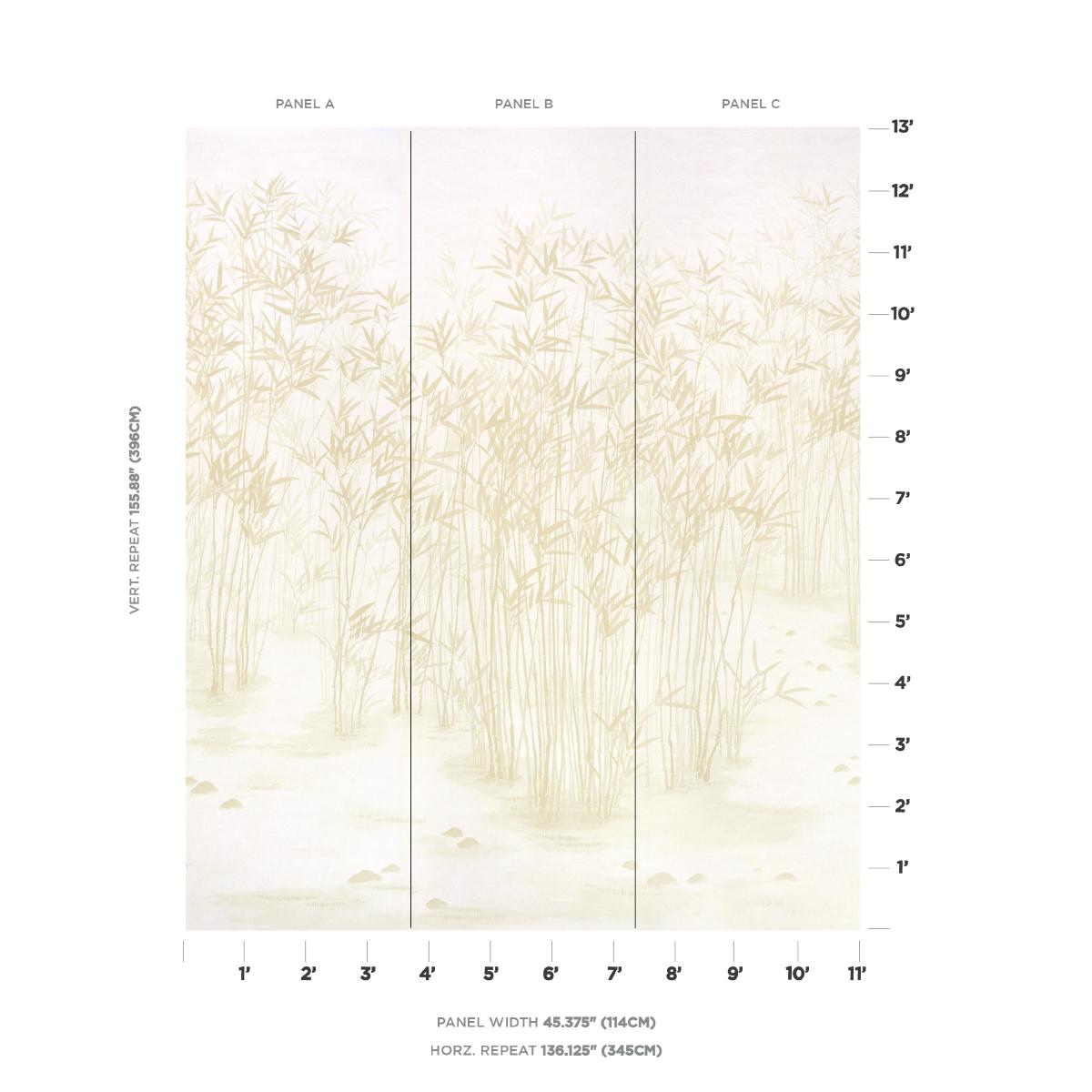 Schumacher Kanji Panel Set Natural Wallpaper