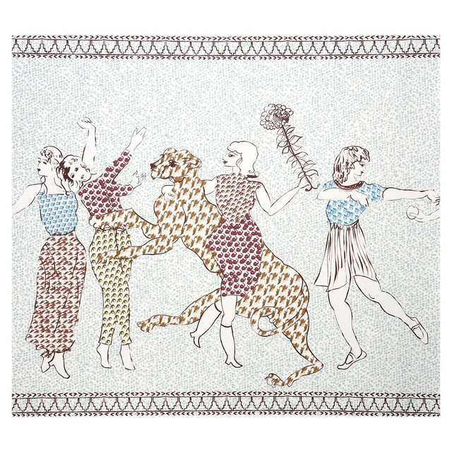 Schumacher The Golden Age Panel Set Cyan Multi Wallpaper