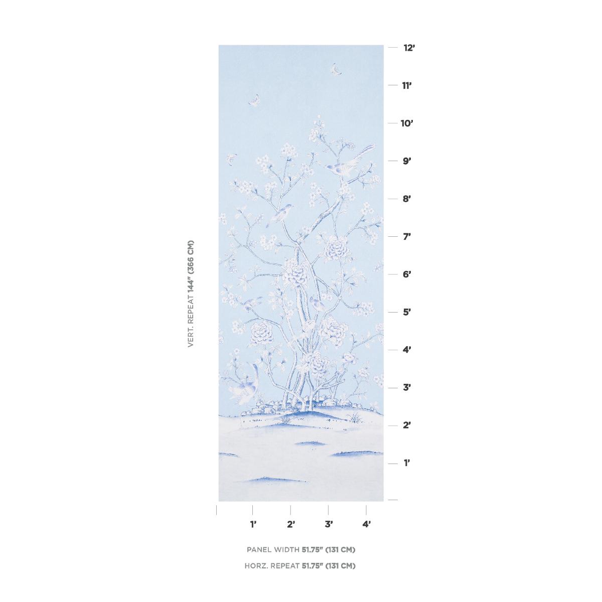 Schumacher Chinois Palais Panel Sky Wallpaper