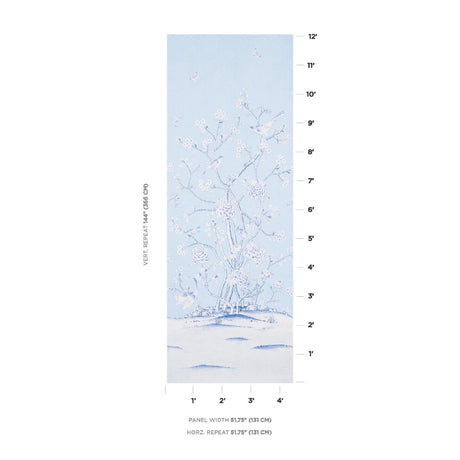 Schumacher Chinois Palais Panel Sky Wallpaper