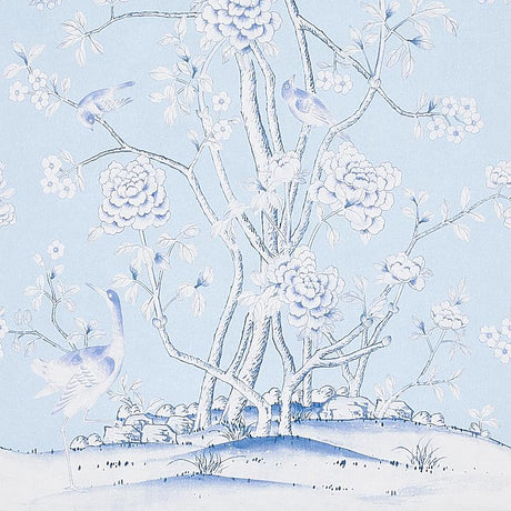 Schumacher Chinois Palais Panel Sky Wallpaper