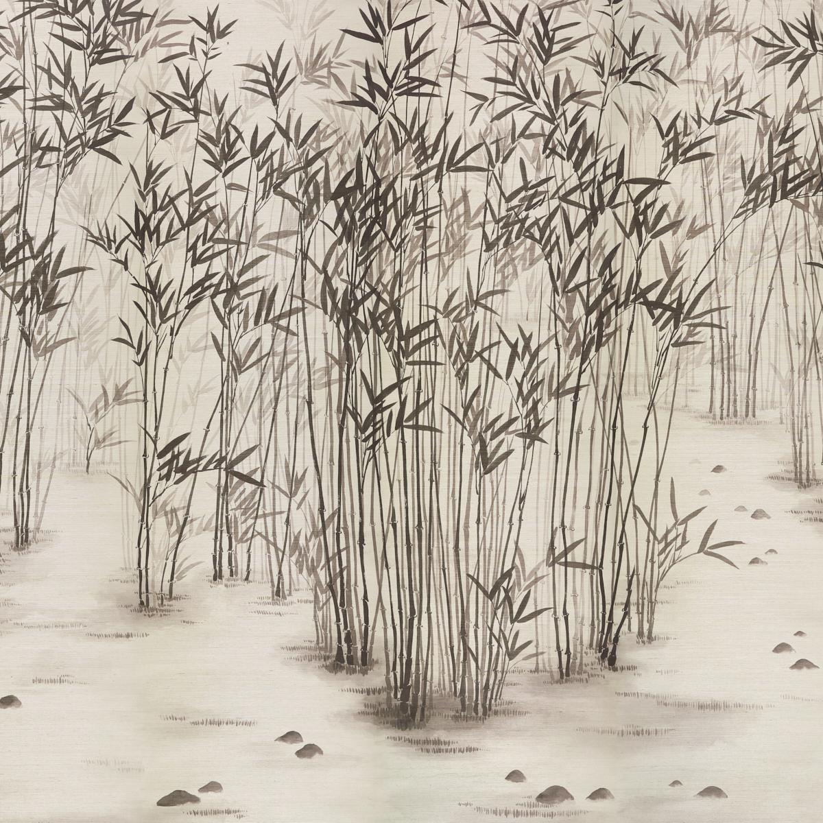 Schumacher Kanji Sisal Panel Set Ink Wallpaper