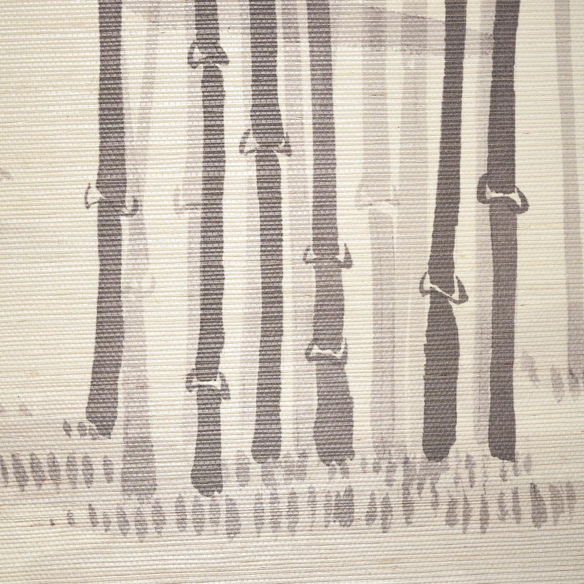 Schumacher Kanji Sisal Panel Set Ink Wallpaper