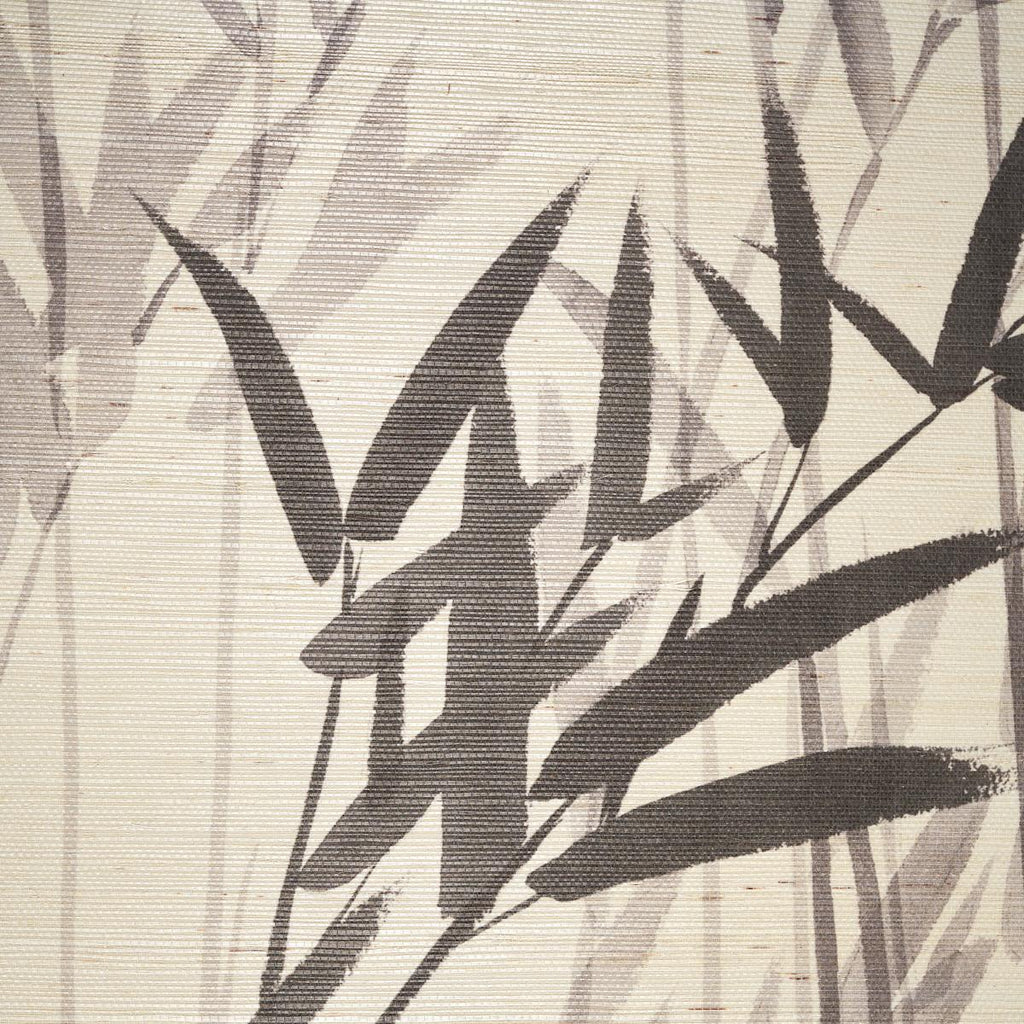 Schumacher Kanji Sisal Panel Set Ink Wallpaper